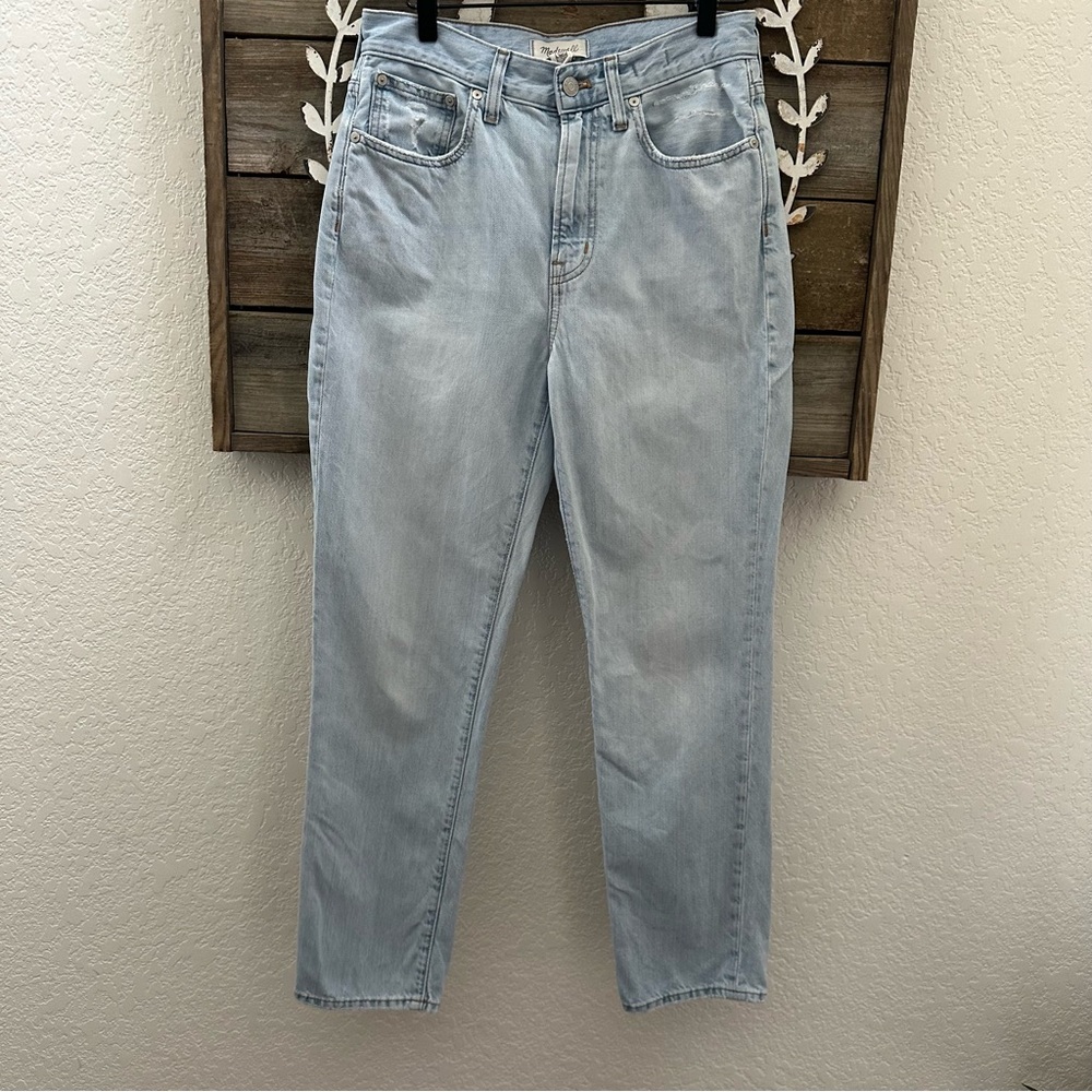 Madewell The Perfect Vintage Distressed Light Blue Denim Jeans size 27